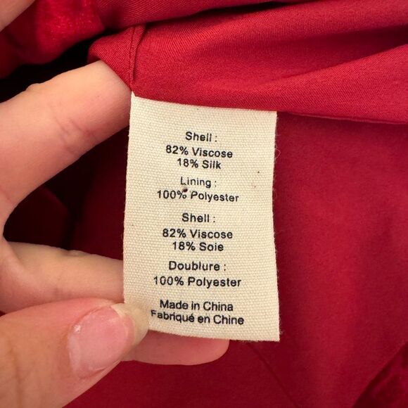 NWT L'AGENCE Kenzie Red Crushed Velvet Double Breasted Blazer Jacket - Picture 11 of 15